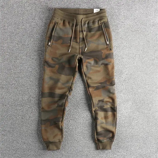 Thickened Wear-Resistant Men's Casual Camouflage Pants Autumn Winter Warm Sports Trousers Loose Fit Long Pants Trendy