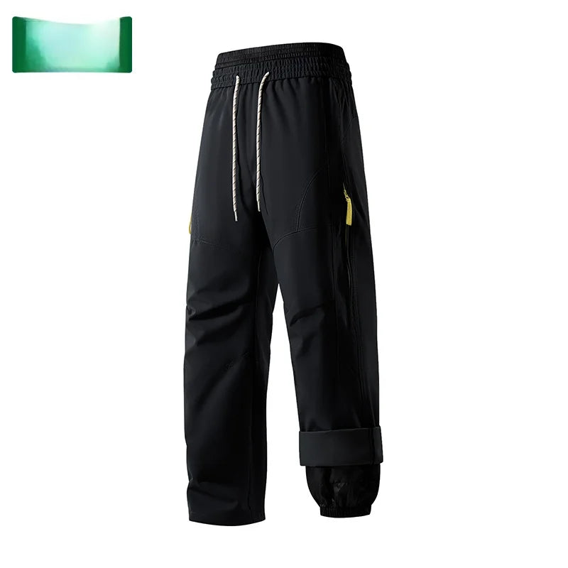 Thickened down Workwear Sports Pants Men's Winter Warm Mountain Climbing Duck down Waterproof Men's Trousers Youth Casual Fas...