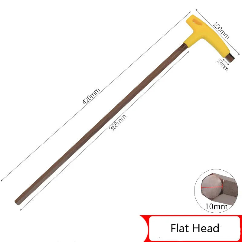 400mm Length 3-10mm Hex Key Wrench T-Handle Spanner Flat/Ball Head Socket Screwdriver Allen Hex Wrench Hand Tool Extra Long Arm