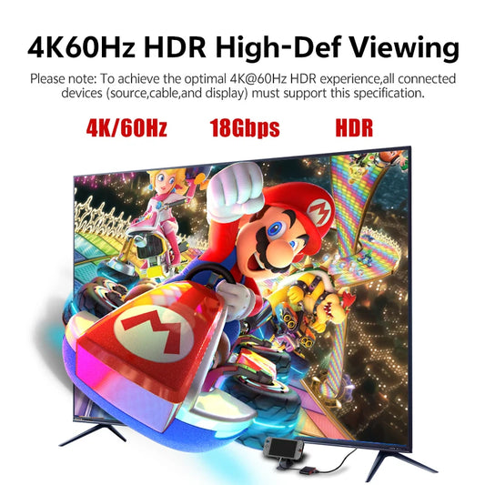 USB-C Hub for Switch 2/OLED,4K60hz Type-C to HDMI Adapter, USB3.1 100W Docking Station for Display Laptop Projector AR Converter