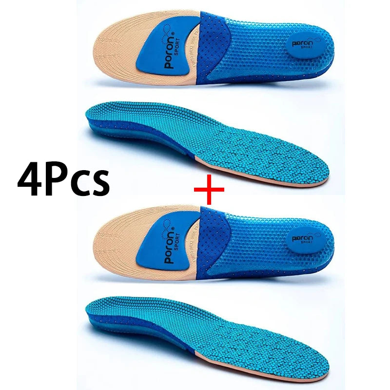 New Comfortable Arch Support Shoe Pads Elastic Sports Insoles Men's Shock Absorbing Breathable Insole 1Pair/2Pair