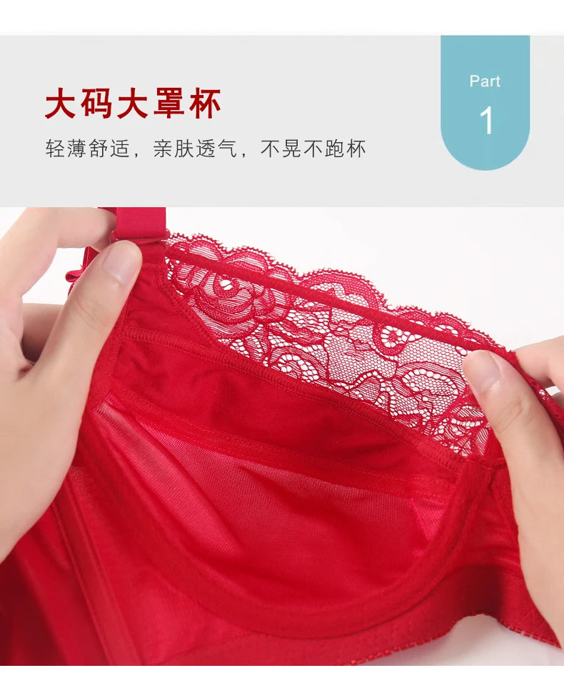 Plus Size Clothing 2 Piece Bra Panties Brassiere Sexy Underwear Set D E F G H Cup Women Lingerie Set Bras And Panty 38 40 42 44