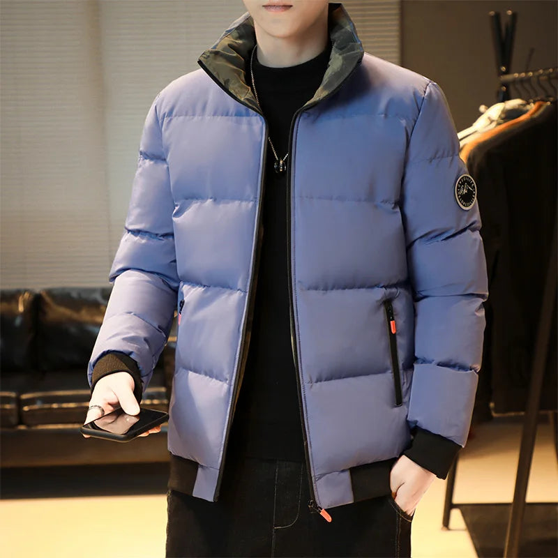 Winter Casual Jacket Men Stand Collar Warm Down Jacket Men Winter Thickened Collar Warmth Jacket Men Street Fashion Casual Coats