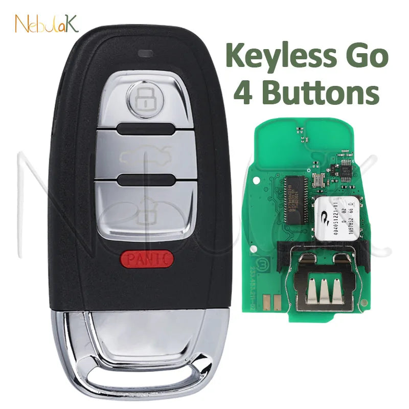 Keyless Go Key for Audi A4 A5 RS4 A7 A8 Q5 315/433/868Mhz fit 4G0959754J 8T0959754F 8T0959754K Remote Smart Car Fob Card Battery
