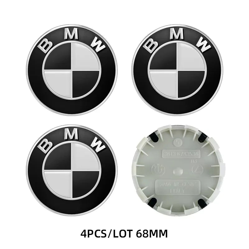 4pcs 68mm Car Wheel Center Hub Cap Badge Emblem Decal Wheel Sticker For BMW E36 E39 E46 E60 E90 E90