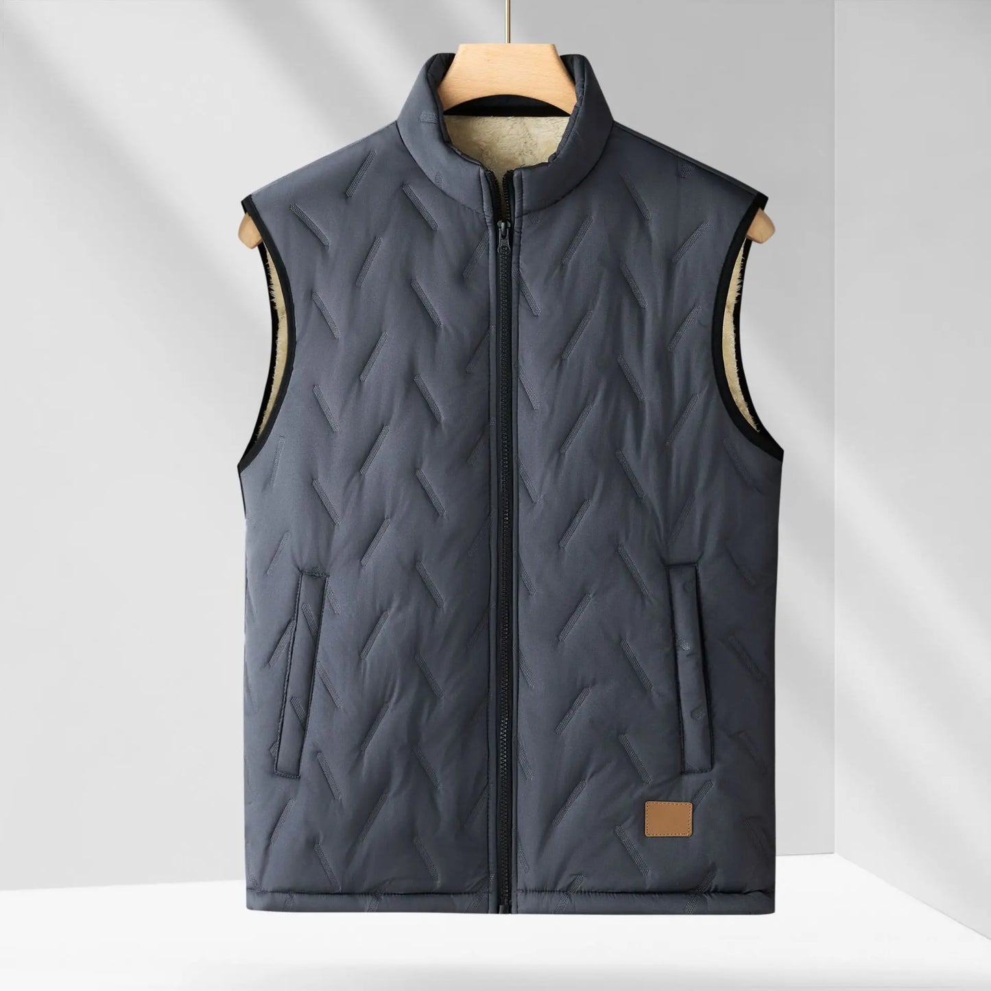 Men's Winter Vest Jacket Lamb Wool Stand Collar Outdoor Windproof Waistcoat Comfortable Warm Fleece Thickened Sleeveless Tops