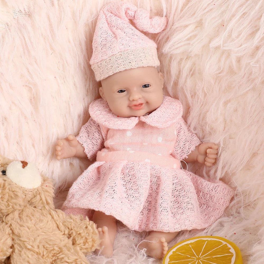 IVITA 7" Girl Preemie Full Body Silicone Reborn Baby Doll Lifelike Mini Realistic Doll Surprice Children Antistress Toys Dolls