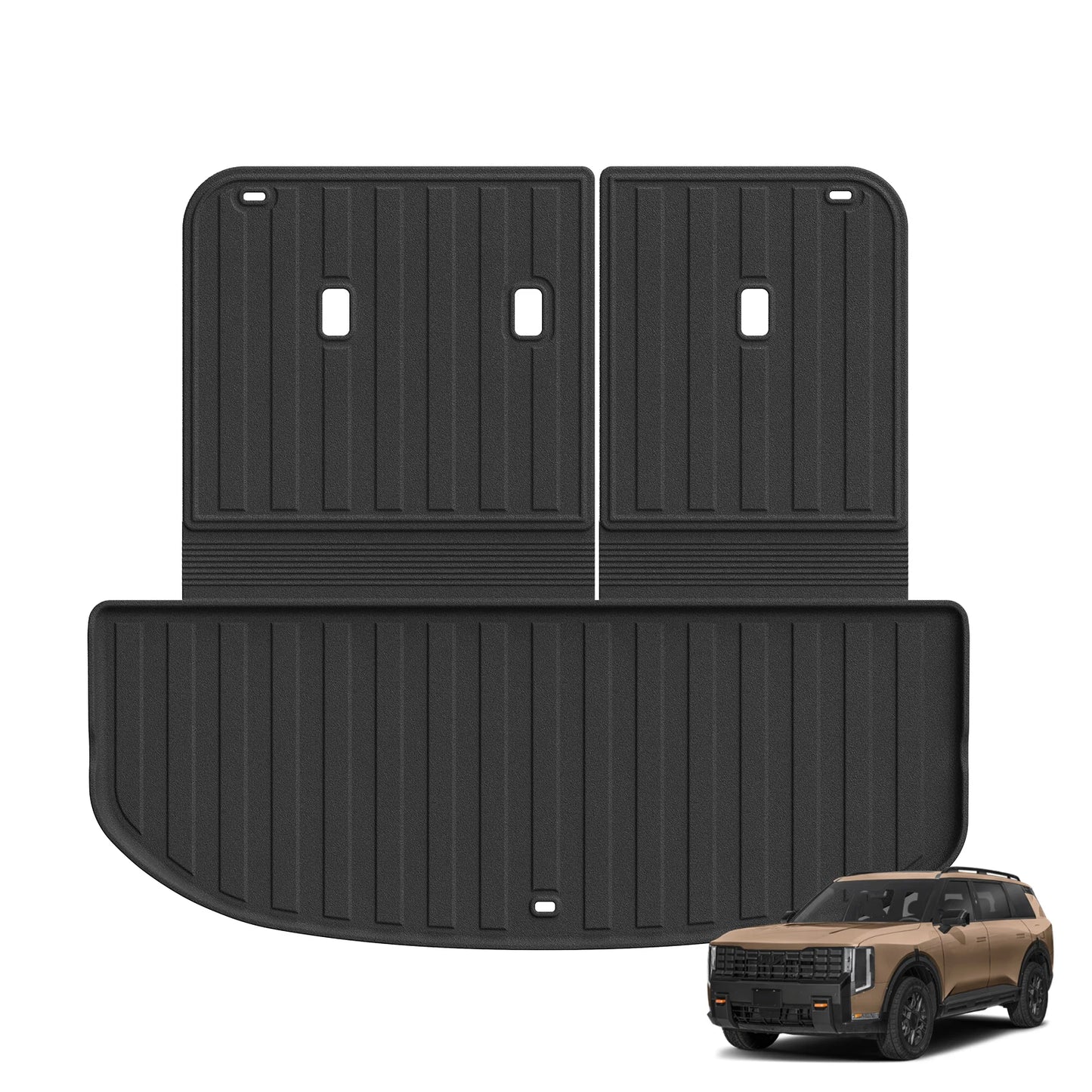 Smabee for Kia Telluride 2027 Gas (only fit 7seats) TPE 3D Car Floor Mat Cargo Liner Trunk Pad Waterproof All Weather Black
