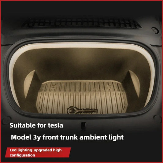For Tesla New Model Y Juniper 2025 Model 3 Highland Front Trunk Frunk LED Ambient Light Flexible Silicone Strip Decorative Lamp