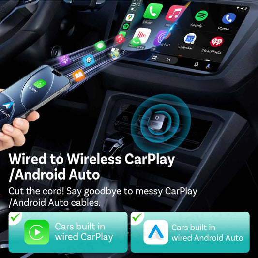 Ottocast Wireless Android Auto CarPlay Adapter Mini Pico 2 in 1 USB Dongle with Smart Button for Kia Honda Chery Nissan Volvo