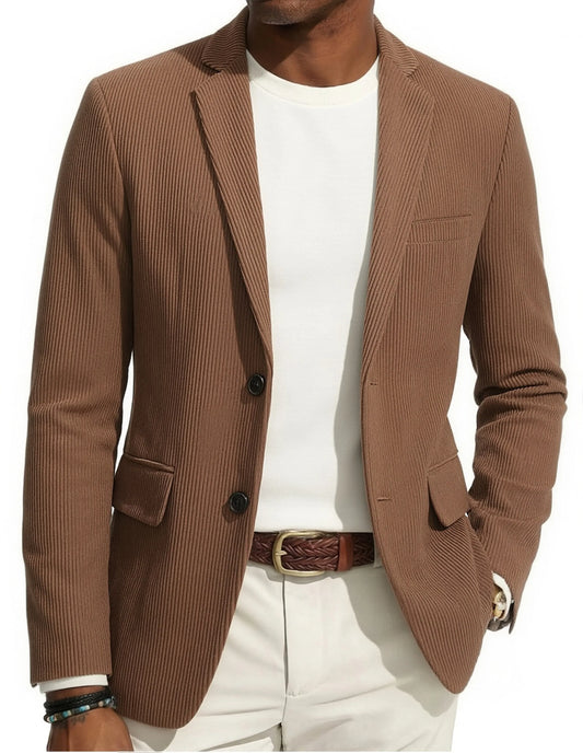 Corduroy Men's Casual Blazer Formal Men's Jacket Brown Coats Men Outwear Suit Blazer for Man Men Single Breasted Suit New