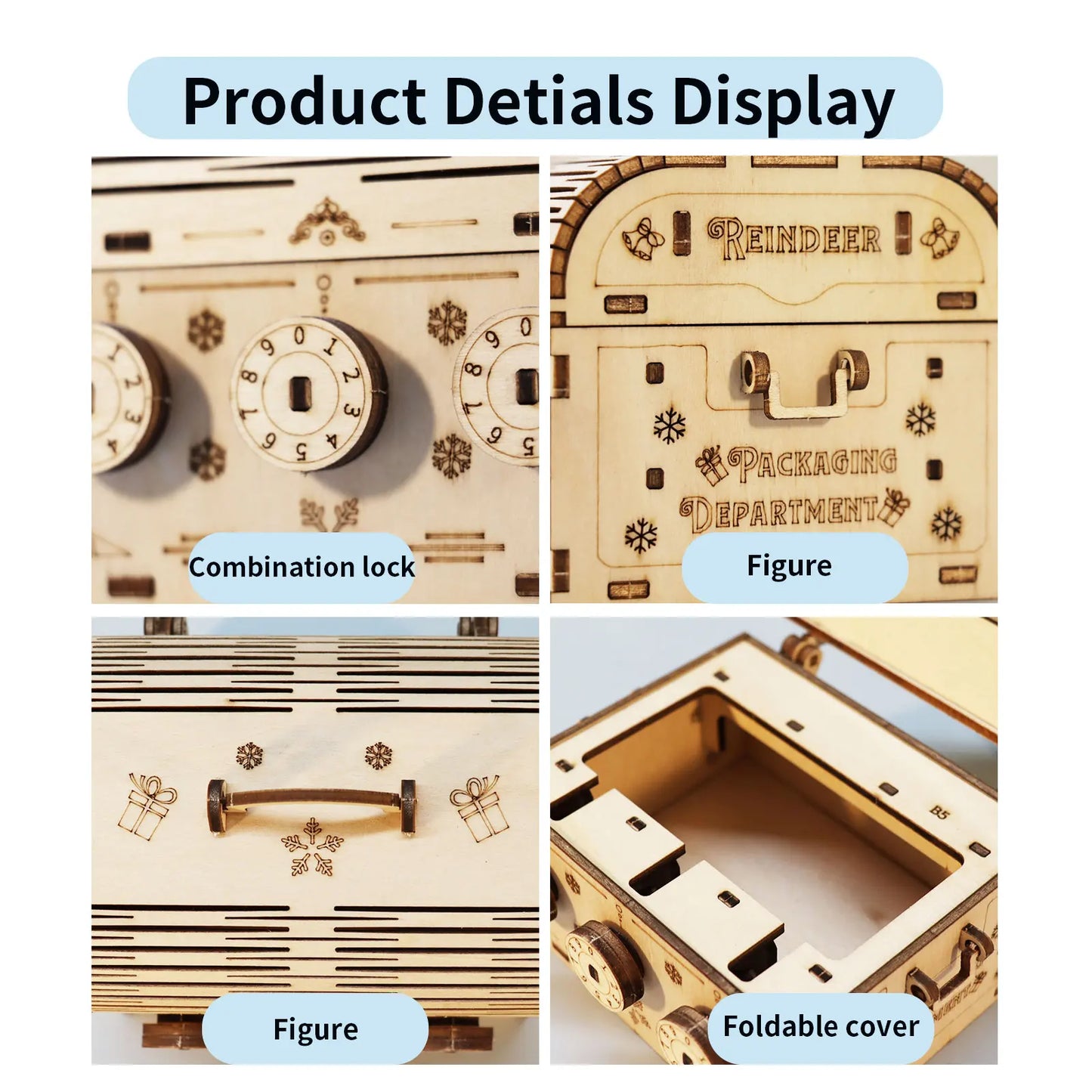 3D Wooden Puzzle DIY Treasure Box Model Building Kits Brain Teaser Projects for Adult Christmas Gifts