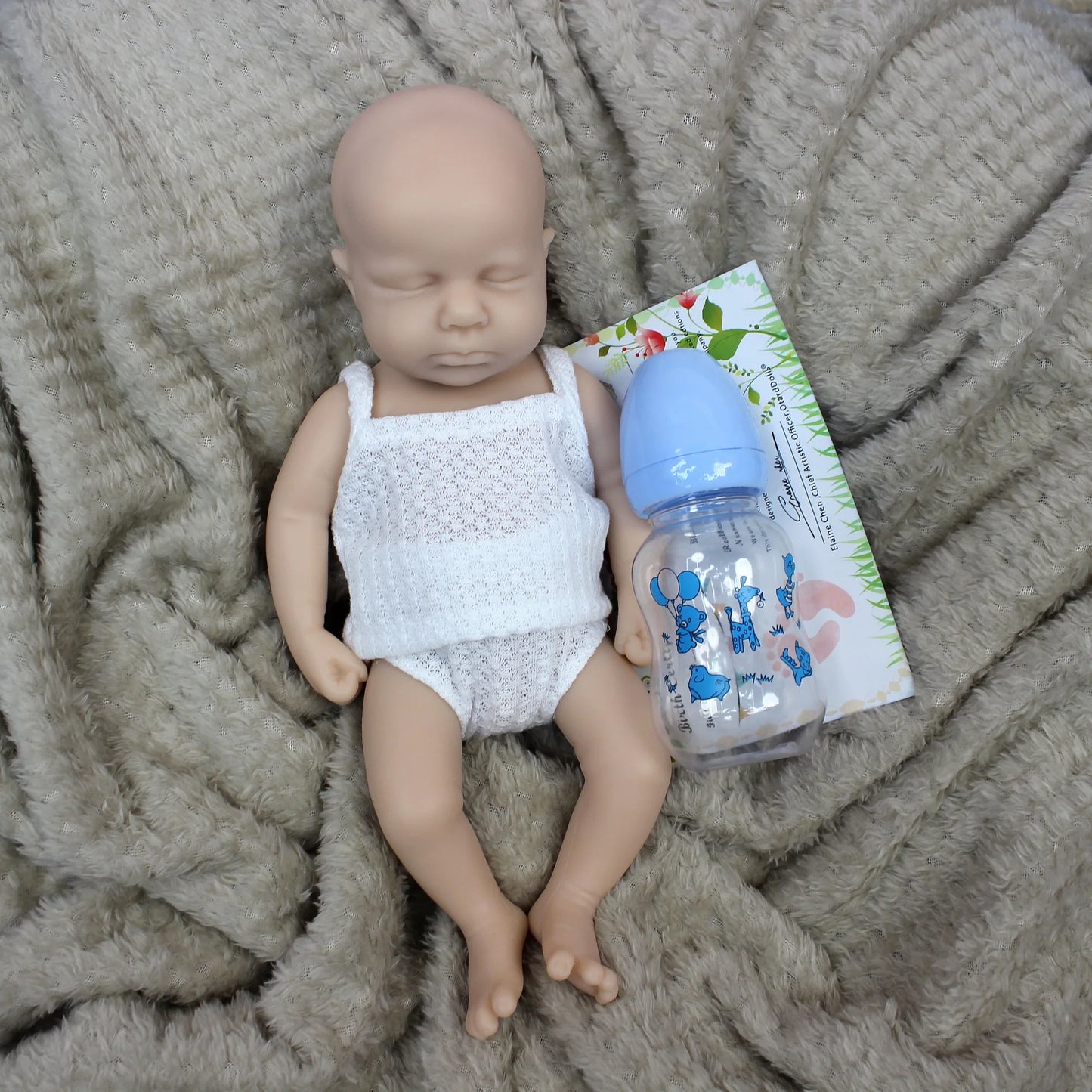 33CM Open Mount Reborn Dolls Unpainted Loulou Full Body Soft Solid Silicone Reborn Doll Reborn De Silicona Cuerpo Entero