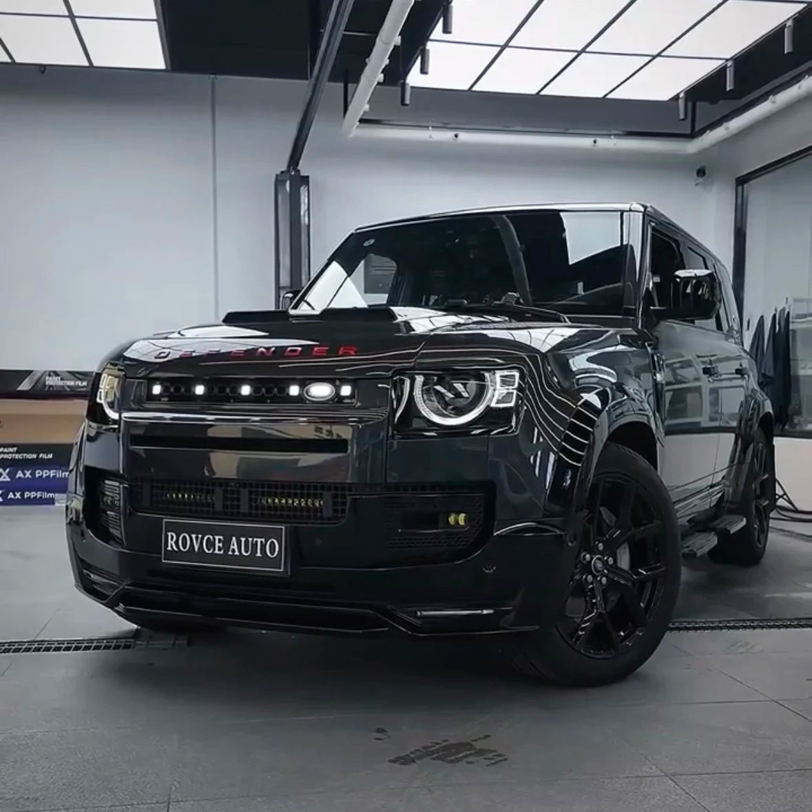Car Ventilation Grille Front Bumper Grill With Led Dynamic Running Light OCTA for Land Rover Defender 20-25 90 110 130