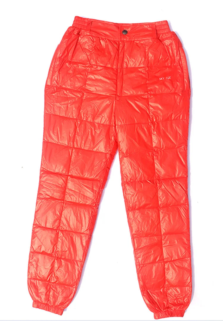 Down Pants Warm Duck Down Outdoor Windproof Waterproof Pants Cycling ice snow sports hiking camping fishing sports winter pants