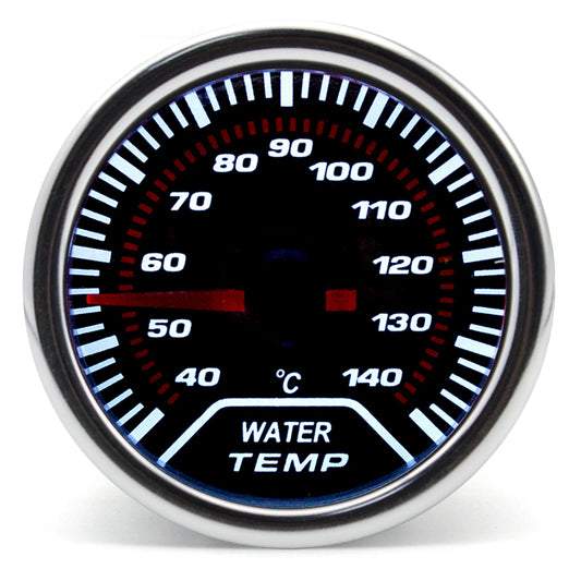 52mm Water Temperature Gauge with Water Temp Sensor Temp Joint Adapter Sensor 1/8 NPT Smoked Faced 40-140℃ Meter Auto White LED