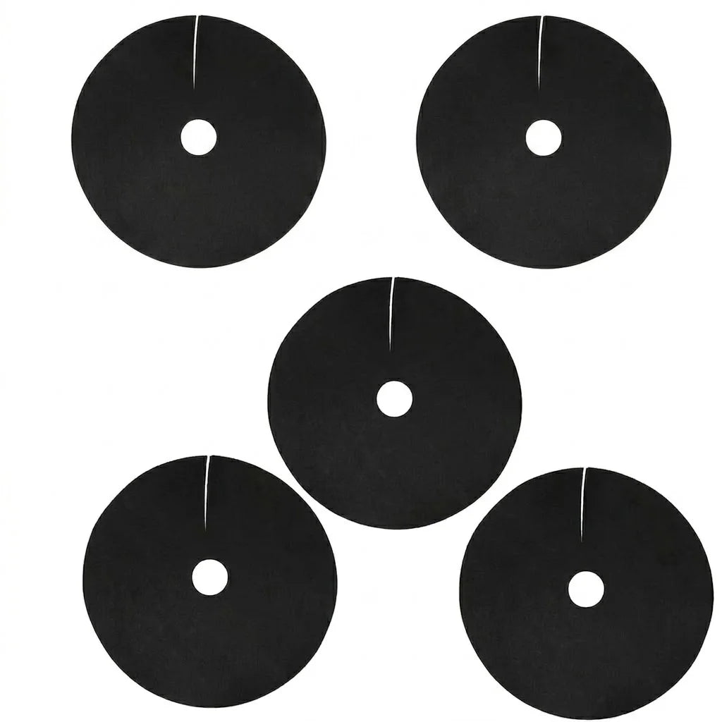 5Pcs Non-Woven Tree Mulch Ring Weed Control Mat Landscape Fabric Anti-Grass Root Protector Barrier Garden Plant Cover 15-82cm