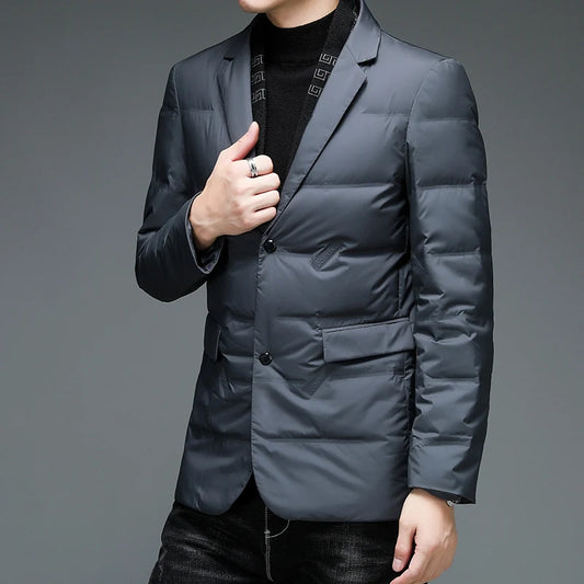 Down Suit Men 2025 New Style Middle-Aged Men's Fashionable Winter Warm and Comfortable Down Jacket Dad Winter Suit Jacket