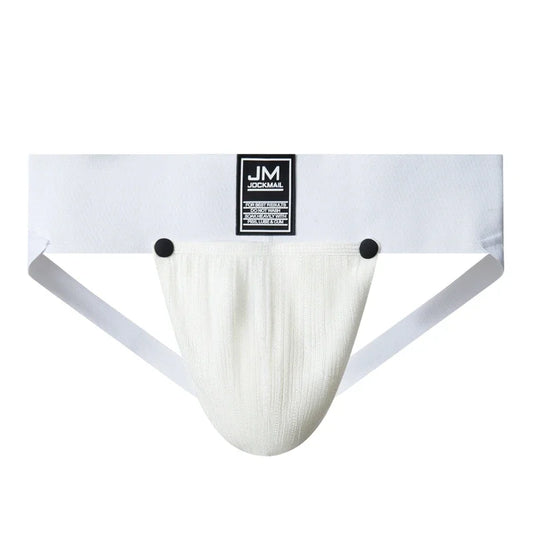 JOCKMAIL Athletics Jockstrap Men Underwear Man Thongs G Strings Cuecas Slip Removable Pouch Tanga Hombre Breathable 3" Wide Belt
