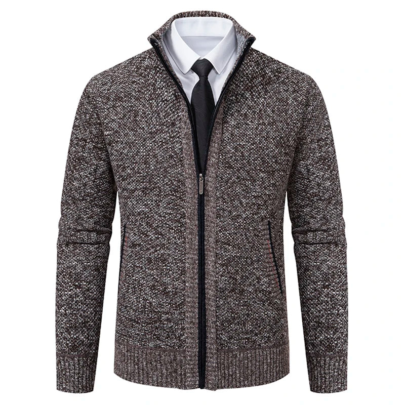 Product Name: Men's Knit Cardigan Sweater, Formal & Casual Outfit - Easy-Care Everyday Sweater Jacket, Winter Stand-Up Collar Fl