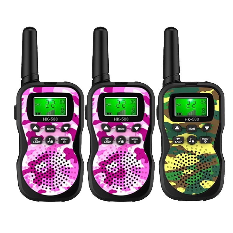 Kids Walkie Talkies 3 Pack, 3KM Long Range Two Way Radio Toy, Outdoor Birthday Gift for 3-12 Children(AAA Batteries Required)