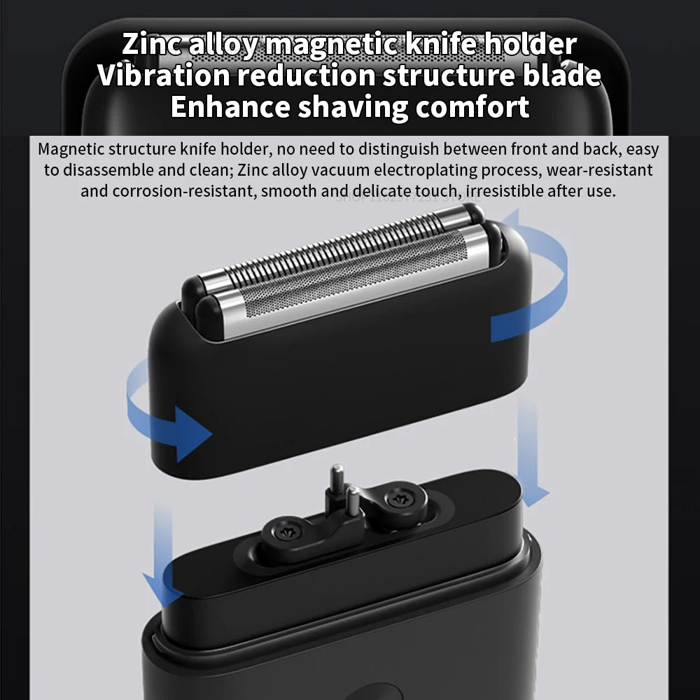 NEW MIJIA Electric Shaver Reciprocating Dual Cutter Blade Waterproof Mini Portable Rechargeable Magnetic Knife Holder Razor
