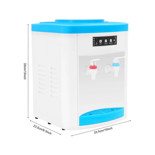 White Blue Top Loading 3 Temperatures Water Dispenser Hot Cold Normal Water Cooler 550W 110V US Plug PP Stainless Steel Desktop Freestanding Drinking Machine 5L/H Hot 0.7L/H Cold Fit 4.5-18.9L 1.1-4.9Gallon Water Bottle