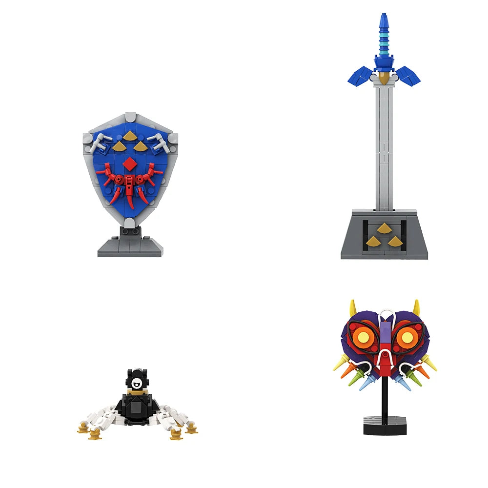 MOC Ideas Nintendoed Game Zeldaed Figures Dark Link Weapon Master Sword Hyrule Fantasy Building Blocks Juguetes Kid Toys Gift