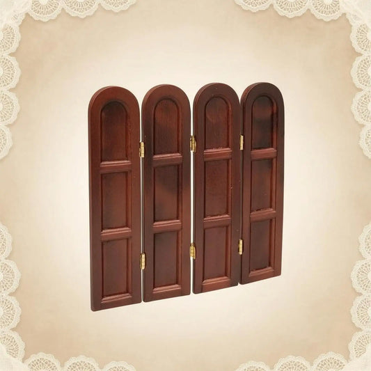 1:12 Scale Dollhouse Mini Furniture Model Arched-Top Folding Screen 1/12 Scale Dollhouse Screen Hinges