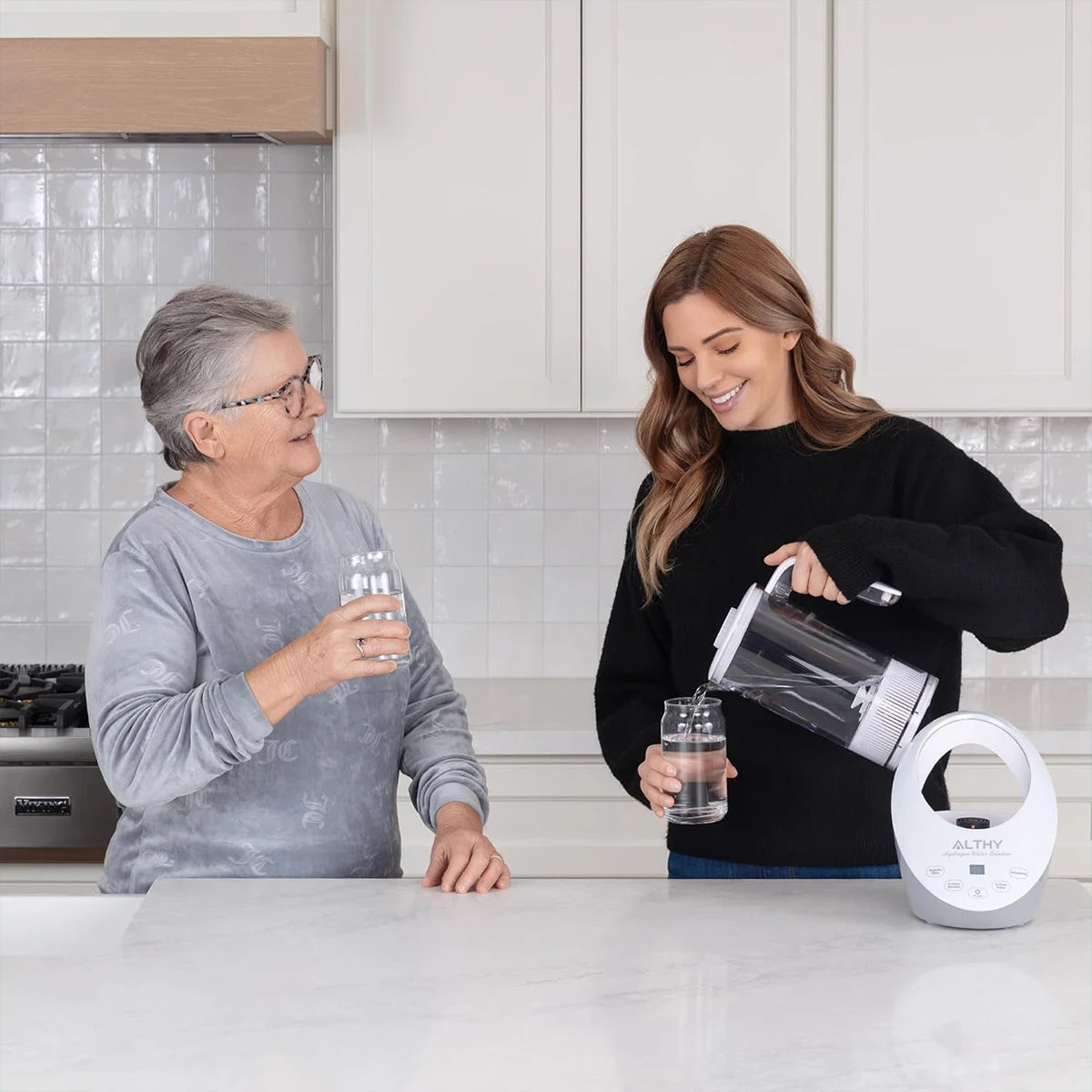 ALTHY Hydrogen Water Pitcher Generator Machine Bottle Jug Kettle SPE PEM Technology. Balanced Water PH Calcium Sulfite filter