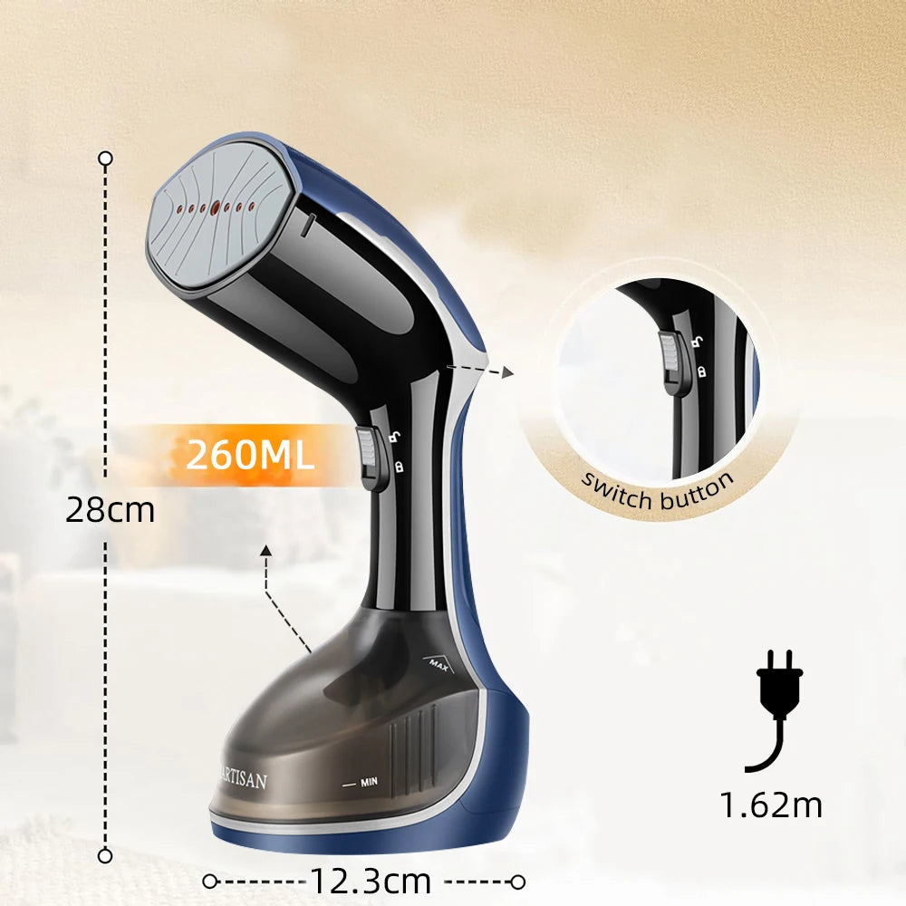 Portable Steam Hanging Iron 1500W Steam Maker Handheld Garment Steamer Overheat protection Auto off with brush head included