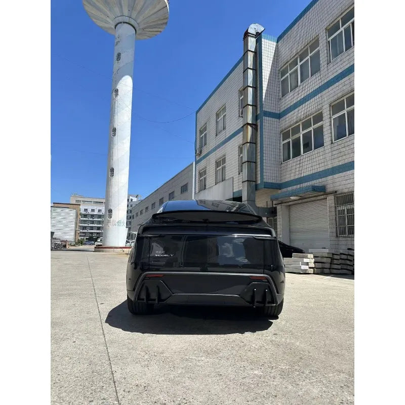 Rear Bumper Diffuser Lip For Tesla Model Y 2025 Juniper Rear Diffuser with Shark Fin Design PP Material Accessories