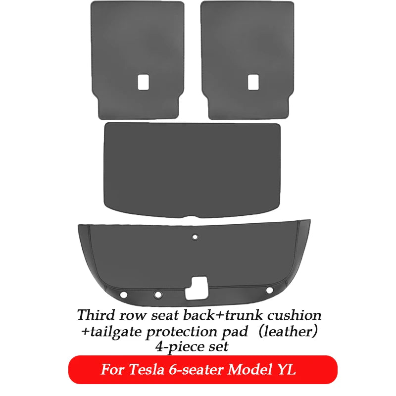 For Tesla Model Y L Launch 2025 2026+ Back Seat Cover 2PCS Leather Protector Wear-Resistant Kick Seatback Mats Accessories