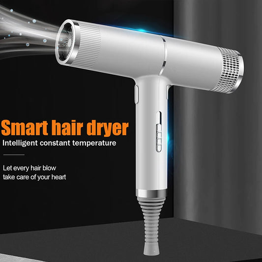 2025 Professional High-Power Ionic Portable Hair Dryer Blue Light Fast Drying New Concept for Hotels Metal Material Hot Sale