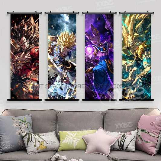 Dragon Ball Anime Wall Artwork Canvas Mural Scrolls Pictures Anime Character Son Goku Hanging Painting Poster Home Decoration