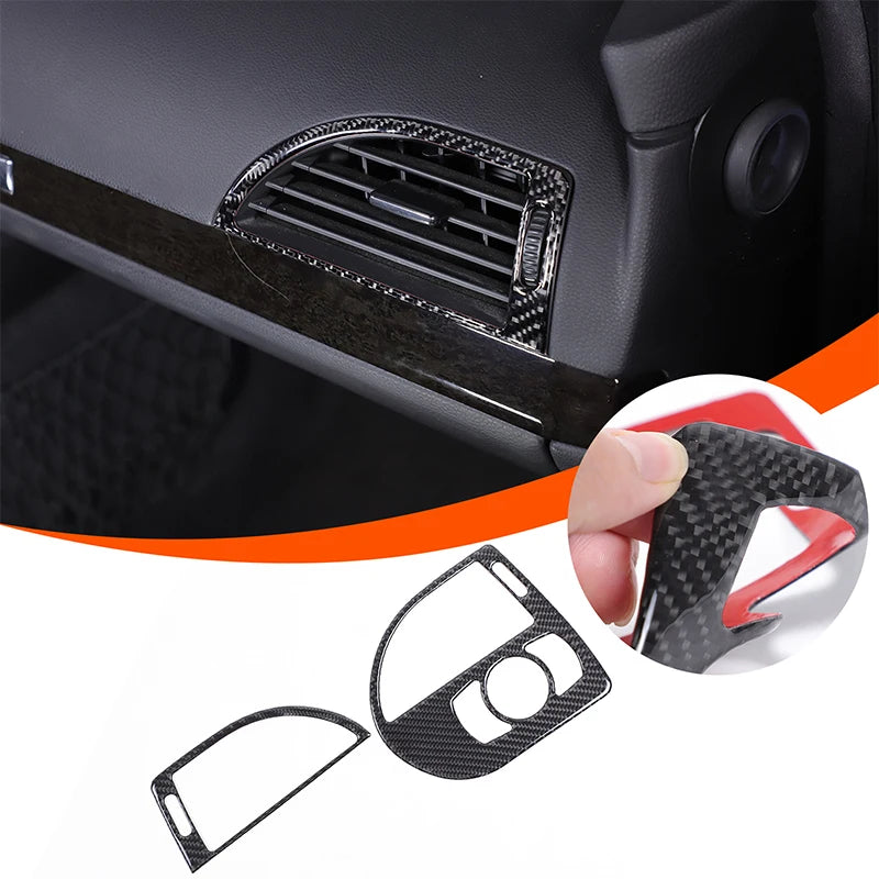 For BMW 6 Series E63 E64 2004-2010 Soft Carbon Fiber Gear Shift Air Outlet Window Lift Panel Dec Car Interior Accessory Sticker