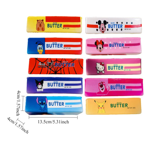 Cartoon Butter Stick Squishy Toy Slow Rising Squeeze Toy Butter Bar Brick Squishy Fidget Toy Anti Stress Release Hand Relax Gift