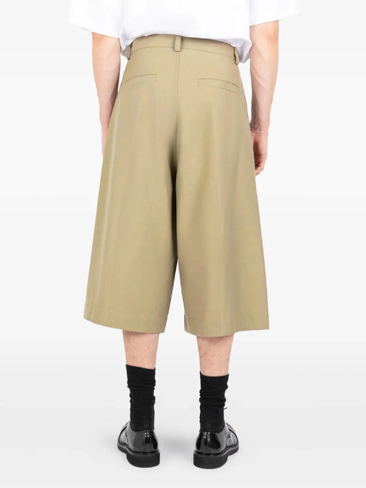 2026 SS New, Men's Solid Woven 7/8 Suit Pants, Button Pleated, Loose Straight Cropped Trousers, Daily Commuter Streetwear