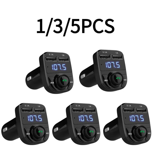 1/3/5PCS Car Bluetooth FM Transmitter Wireless Radio Adapter For Auto Music Stereo Player Dual USB Fast Charger For Smart Phone