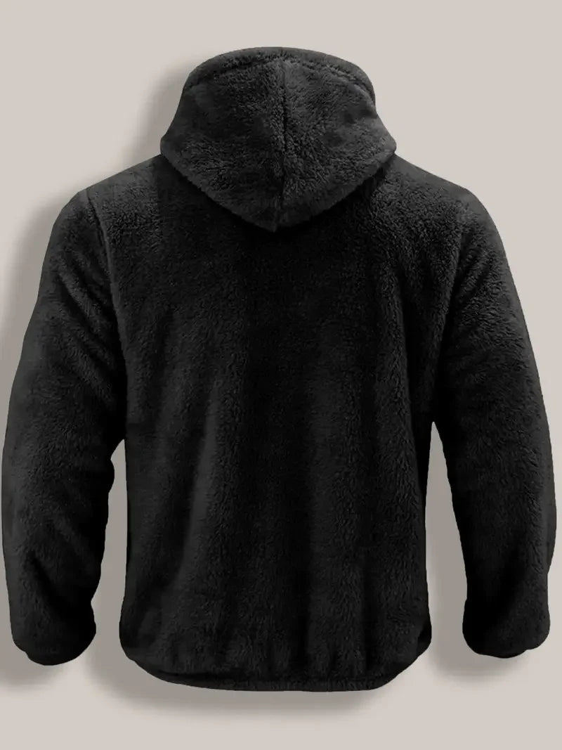 Men's Coral Fleece Jacket Hoodie Thickened Autumn Winter Warm Zipper Hooded New Arrival Comfortable Sweatshirt