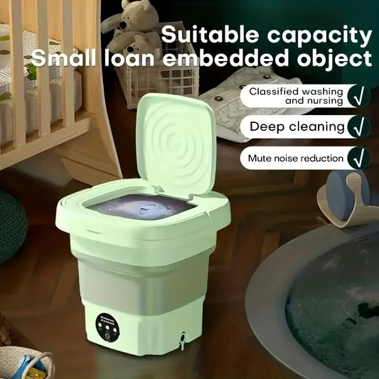 1 portable mini washing machine - 8-liter capacity, 3 deep cleaning modes, suitable for underwear, apartments, camping