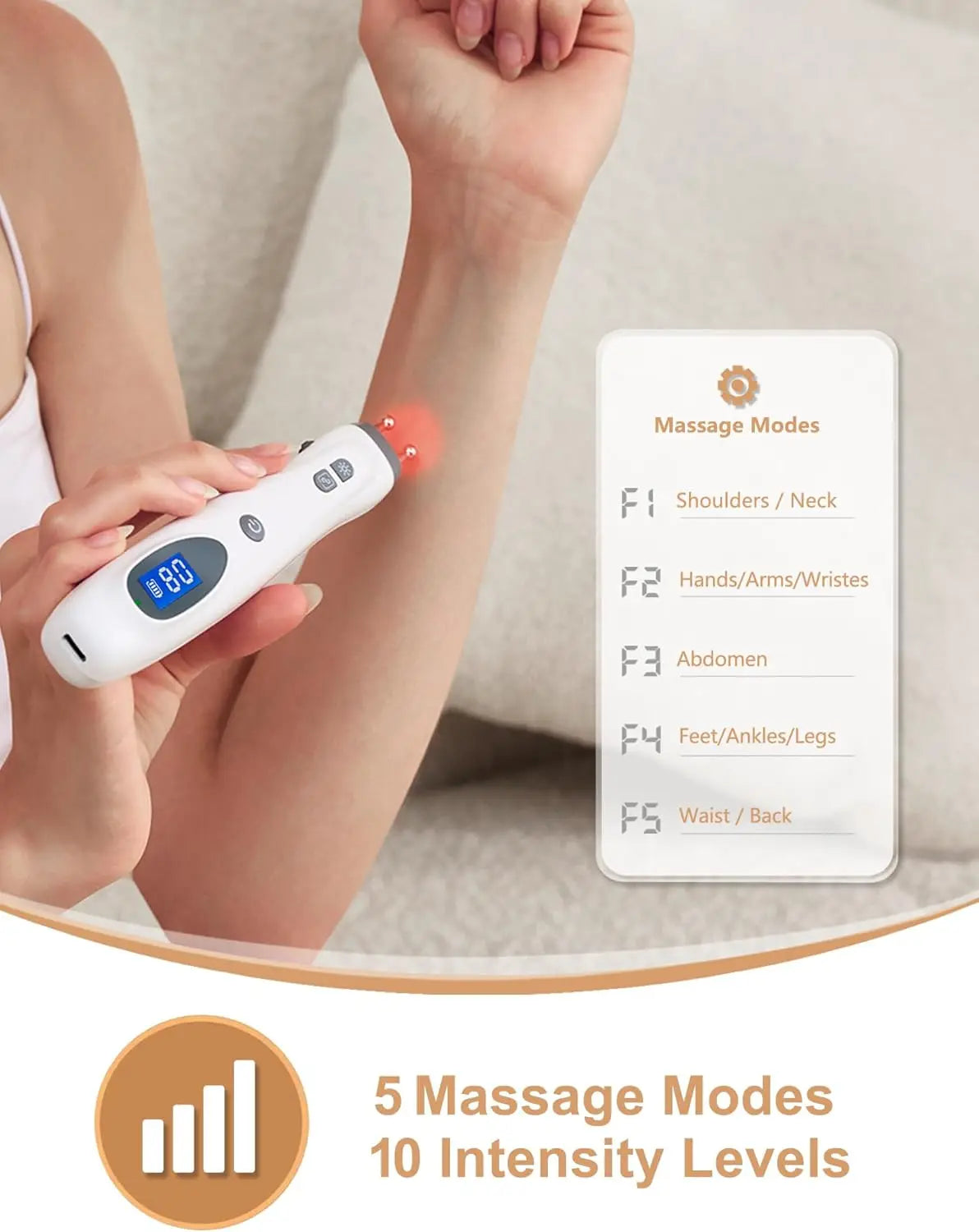 Electronic Acupuncture Pen Electric Acupuncture Massage Pen Rechargeable 2 Pulses 2 Head Meridian Energy Healing Device