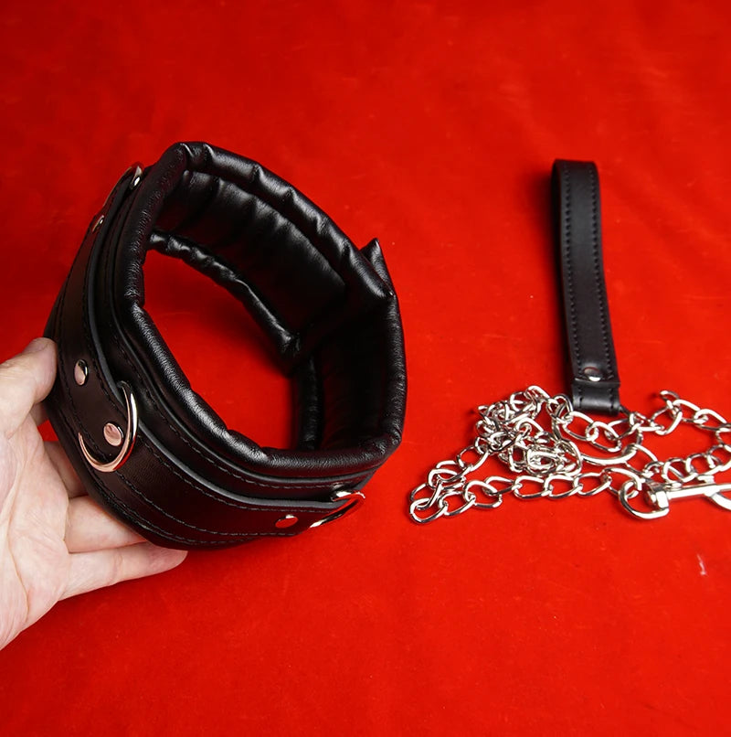 3PCS BDSM Set Kit,Thick Padded Sex Collar Handcuffs Ankle Cuffs Bondage Restraints,Adult Games for Couples