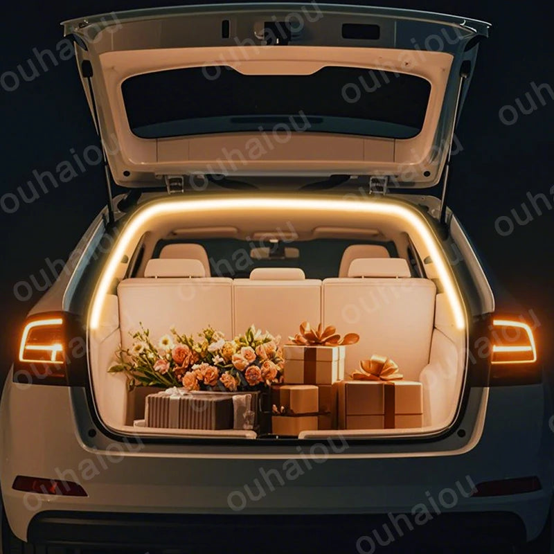 For 2013-2022 SKODA RAPID Rear Trunk LED Light Bar Strips Trunk Interior Decorative Lamp Strip Luggage Atmosphere Light