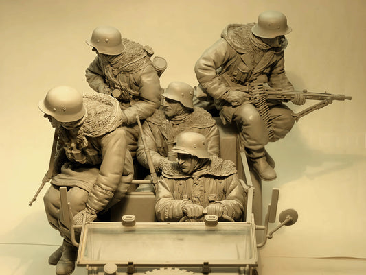 1/16 Resin Model Assembly Kit Gk, Tank Armor 5 People, Unpainted Model