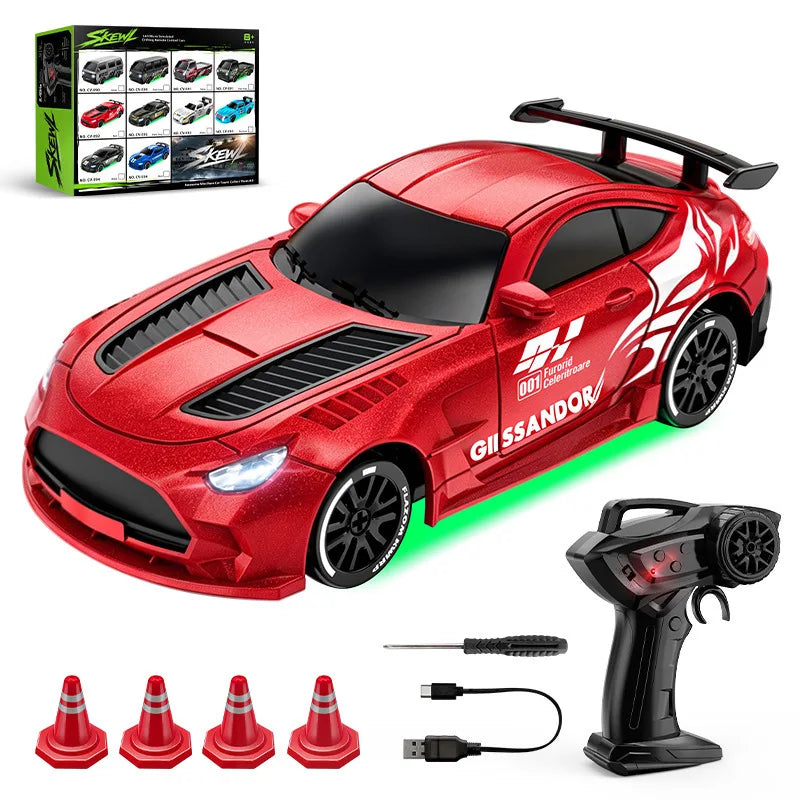RC 1:64Desktop drift car Mini remote control car Four-Wheel Drive Full Proportion Type-CCharging Children's Toys