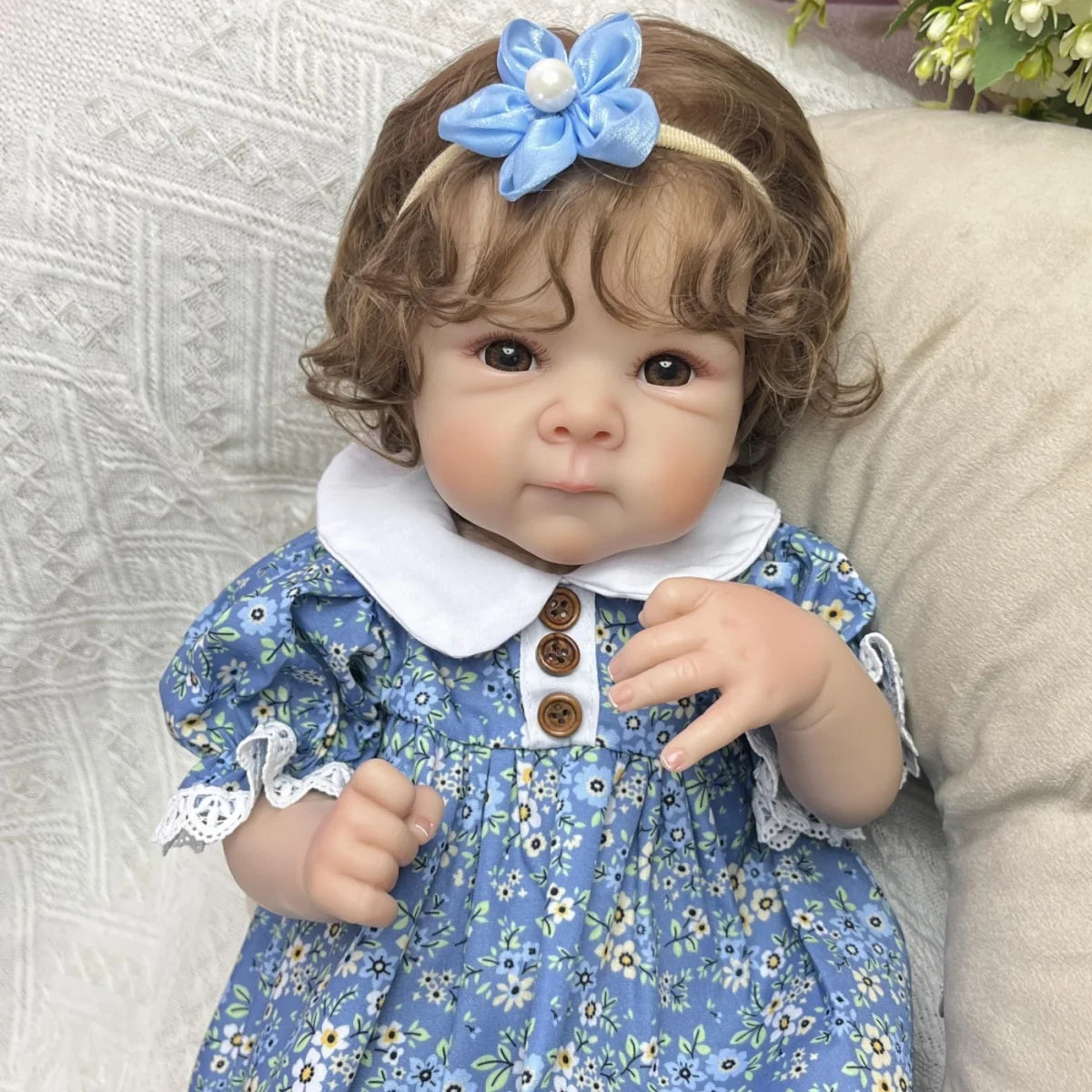 AONPENG Full Vinyl Body 45 CM Sweet Reborn Baby Doll Toy for Girl Lifelike Handmade Fashion Birthday Gift Play House Bedtime Toy