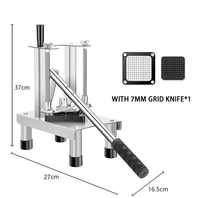 Manual Fries Machine Commercial Vegetable Fruit Meat Chopper Dicer Cutting Machine Stainless Steel Potato Cutter Vertical Dicer