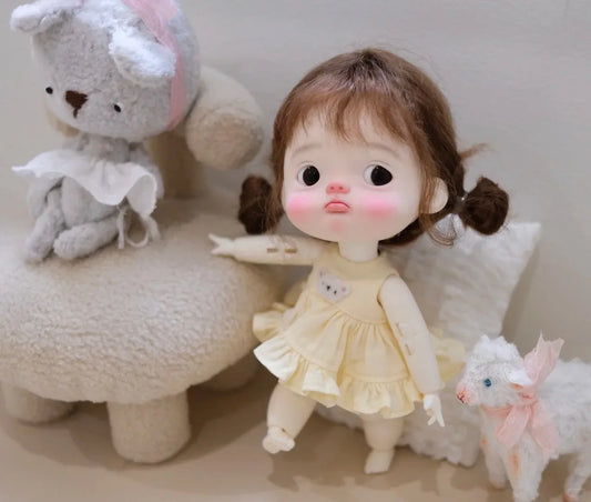 New bjd sd DOLL 1/12 Dianmei ob11 Dianbro 12.5cm Qbaby puppy Diandian Huhu body blythe ACGN anime resin free Shipping