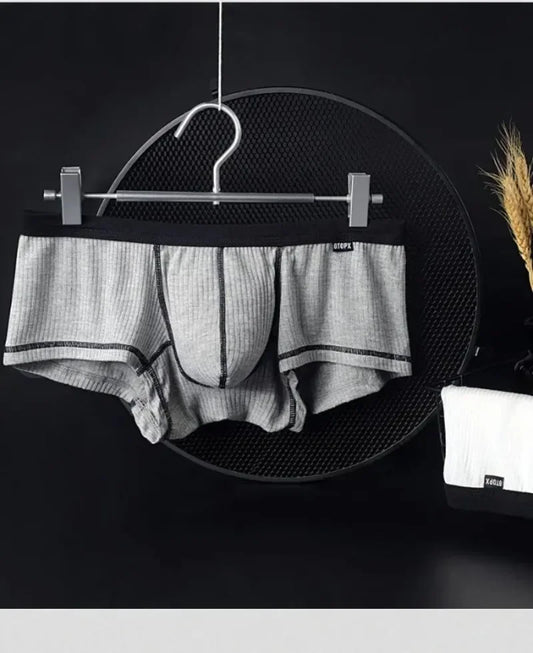 6Pack Mens Boxer Briefs Low Rise Boxers Breathable Single Layer U Convex Pouch Mens Underwear